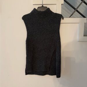 MNG Front Slit Mock Neck Sweater Vest